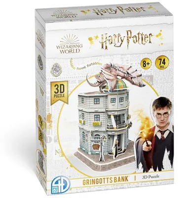 Produktbild von Asmodee CubicFun, Harry Potter Bank von Gringotts, Bauspiel, 3D-Puzzle, 74 Teile