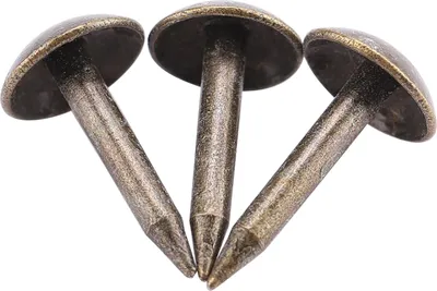 Image de 100pcs Agrafes en fer épais Clous de fixation pour meubles tambour porte en bois (6 * 12mm)