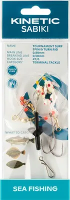 Immagine prodotto di Kinetic Sabiki Tournament Surf Spin&Turn #1/0 Pearl Flatfish Plaice Flounder Leader Rig system