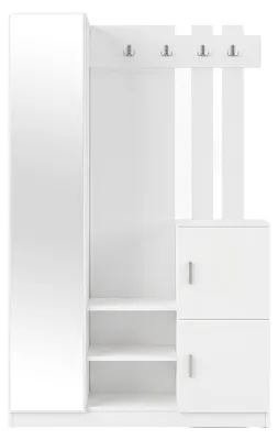 Produktbild von Flurgarderobe mit 3 Türen und 1 Spiegel - Weiß MIROTA