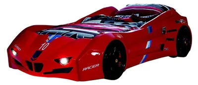 Produktbild von Rennwagen Auto Bett Kinderbett Autobett Kinderzimmer Betten Möbel Rot