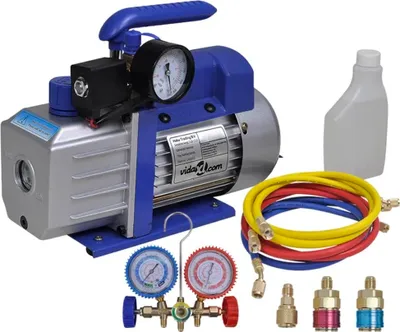 Produktbild von Vakuumpumpe Einstufig mit 2-Wege-Verteiler-Manometer Set