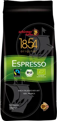 A bag of Schirmer Espresso coffee beans.