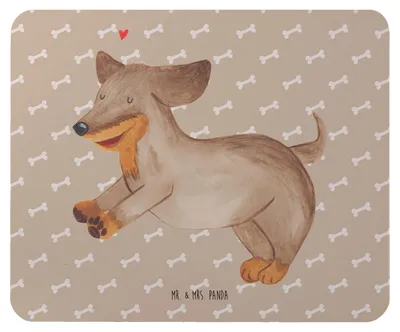 Produktbild von Mr. & Mrs. Panda Mouse Pad Hund Dackel - Hundeglück - Geschenk, mousematte, Mauspad, Hunde, Herz, pc mousepad, Sprüche, Dachshund, laptop
