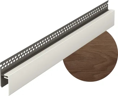 Obrázek produktu pro VOX Ventilační profil nahoře Kerrafront – 3 m ventilační lišta pro fasády – Horní ventilace PVC příslušenství – Karamelový dub