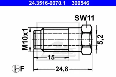 Produktbild von ATE Überwurfschraube 24.3516-0070.1 13,2mm