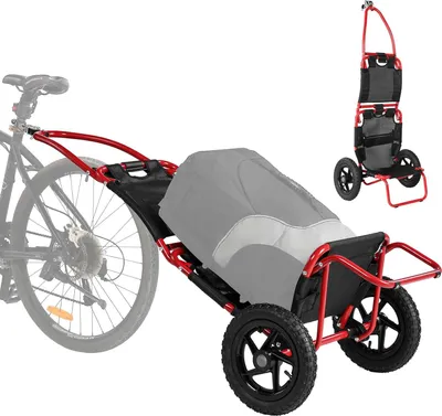Produktbild von Fahrradanhänger, Handwagen, Fahrradlastanhänger, Alu-Stahlrahmen, leicht faltbar mit 30 cm Luftbereifung, Ladegewicht 20 kg