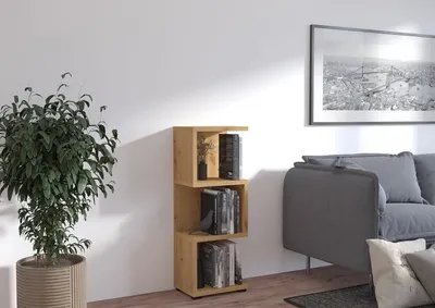 Image de Bibliothèque design MISHA 2 – chêne artisan