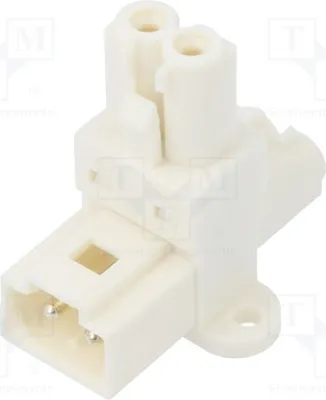 Image de 1 x Connecteur de raccordement : connecteur T, 16A, mâle, 2 prises EPN2, 250 VAC, EPT005, pour courant alternatif