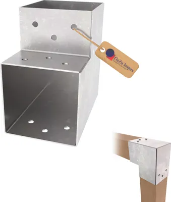 Produktbild von GeZu Impex Pfostenecke 2 Balken 121 x 121 mm Feuerverzinkt Pfostenverbinder L-Form