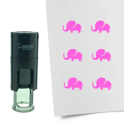 Produktbild von CombiCraft Selbstfärbender Stempel 'Elefant' in der Farbe Pink, Ø10mm