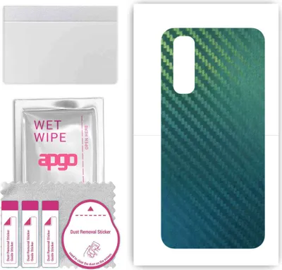 Produktbild von apgo Rückseite Schutzfolie, Skin, kompatibel mit Realme Narzo 30, Hinten Displayschutzfolie aus Vinylfolie, kratzfest, einfache Montage - Kohlenstoff-Chamäleon CAKA1