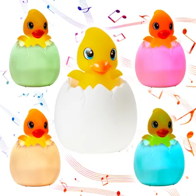 Produktbild von Northpoint LED Akku Nachtlicht mit Schlummermelodien für Kinder mit Fernbedienung Kindernachtlicht, Timerfunktion, Musik 130 Lieder, Touch Sensor, Farbwechsel Energiesparend Kücken