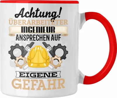 Produktbild von Trendation - Ingenieur Tasse Geschenk Lustiger Spruch Geschenkidee Kaffeebecher für Ingenieure (Rot)
