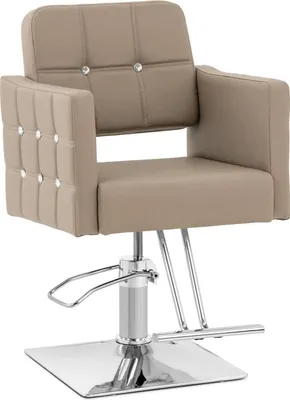 Produktbild von Expondo physa Friseurstuhl Cottam mit Fußstütze - Sitzhöhe 49 - 63 cm - 150 kg - Hellgrau