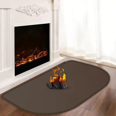 Productafbeelding van Hittebestendige haardmat, 60 x 40 cm, bruin, ter bescherming tegen vonken