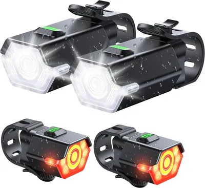 Productafbeelding van Led-fietsverlichting, oplaadbaar, USB-achterlicht en voorlicht