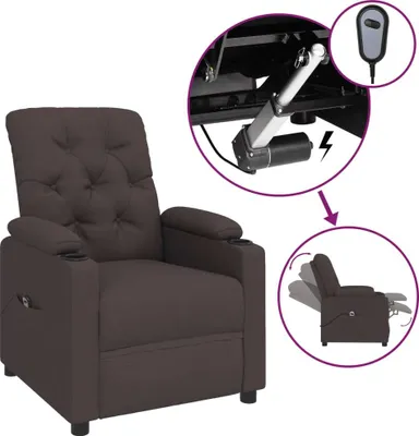 Produktbild von vidaXL Relaxsessel Elektrisch Dunkelbraun Stoff