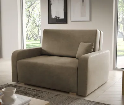 Produktbild von Sofa Juno II 135x85 cm 2-Sitzer, Schlafsofa mit Schlaffunktion und Bettkasten, Kissen inklusive - Curio 20