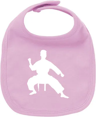 Produktbild von Huuraa Unisex Babylatz Taekwondo Silhouette Geschenk Babypink  Baumwolle Taekwondo Mitbringsel