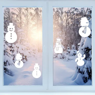 Produktbild von Elektrostatische Weihnachtsaufkleber – Selbstklebende Weihnachtsfensteraufkleber – Festliche Dekoration – 25 x 35 cm