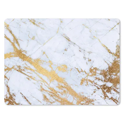 Produktbild von MuchoWow® Mauspad Mousepad Marmor - Gold - Weiß - Luxe - Marmoroptik - Glitzer 40x30 cm - Mousepads - Maus Mat - Pad - Mausunterlage - Anti Rutsch