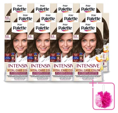 Image de 12 x Coloration pour cheveux Vital Care Poly Palette - 6-0 Blond clair - 115 ml - Pack économique - 12 pièces