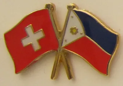 Produktbild von Schweiz / Philippinen Freundschafts Pin Anstecker Flagge Schweizerfahne Fahne Nationalflagge