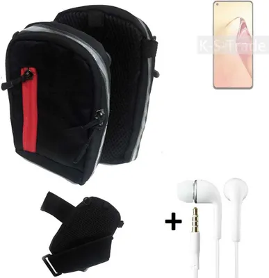 Produktbild von K-S-Trade Outdoor Gürteltasche Holster Umhängetasche + Kopfhörer kompatibel mit Oppo Reno8 Pro schwarz Handy Tasche Case travelbag Schutzhülle