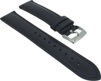 Produktbild von Emporio Armani > Uhrenarmband Leder 18mm schwarz AR0101 AR0121 AR0207