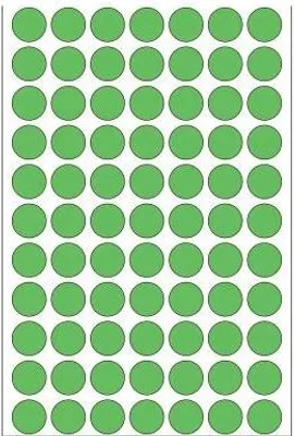 Produktbild von Vielzwecketiketten grün Ø 13 mm rund Papier matt 2464 St.