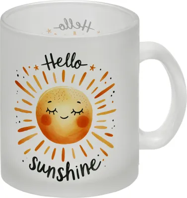 Produktbild von Sonne Freundschaft Glas Tasse mit Spruch Hello sunshine
