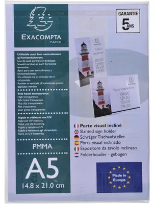 Image de Exacompta 30x Porte-visuel incliné vertical A5 Cristal 85058D