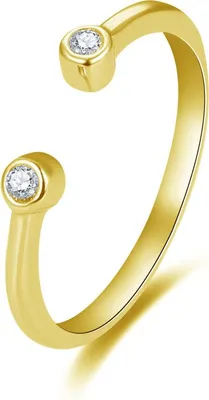 Image de Bague ouverte dorée avec zircons AGG471-G