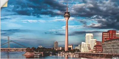 Produktbild von ARTland Wandbild, selbstklebend Düsseldorf Skyline I Größe: 60x30 cm