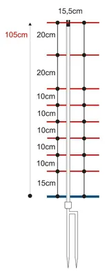 Produktbild von horizont Schafnetz horinetz high energy mit Erdungsleiter | 105 cm hoch | 50 m lang | Doppelspitze | elektrifizierbar