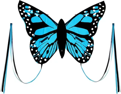 Produktbild von Wolkenstürmer Kinderdrachen Bella Butterfly (blau), Einleinerdrachen mit Glasfasergestänge - flugfertig inkl. Schnur