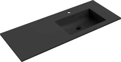 Image de Mexen Otis lavabo encastré à droite 121 x 46,5 cm, noir mat - 25181271P