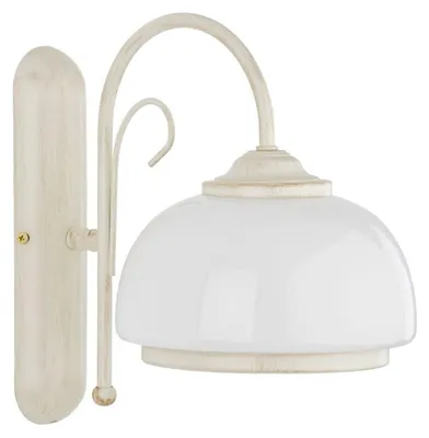Produktbild von Wandlampe Metall Glas H: 27 cm Weiß E27 Modern Wandleuchte