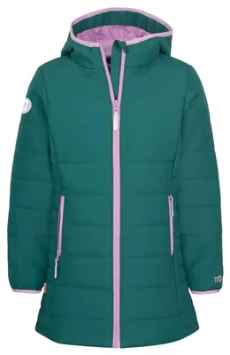 Imagen del producto de Abrigo de invierno para niña, marca TROLLKIDS, modelo Stavanger, color petróleo oscuro/lila claro, talla 140 (219-150)
