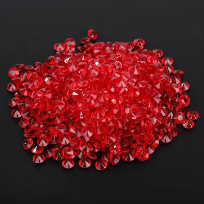Obrázok produktu pre 500ks 8mm špicatých akrylových diamantových konfiet pre svadobnú párty DIY Handmake (červená)