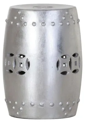 Image de Casa Padrino Designer Tabouret Terracotta Argent - Meubles Tabourets