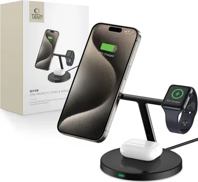 Obrázok produktu pre Tech-Protect wireless charger A35 3in1 Magnetic MagSafe QI15W, black