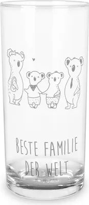 Produktbild von Mr. & Mrs. Panda Tumbler Koala Familie zwei 200 ml - Transparent - Geschenk, Muttertag, Koalabär, Cocktailglas, Trinkglas, Longdrinkglas, Wasserglas, Glas