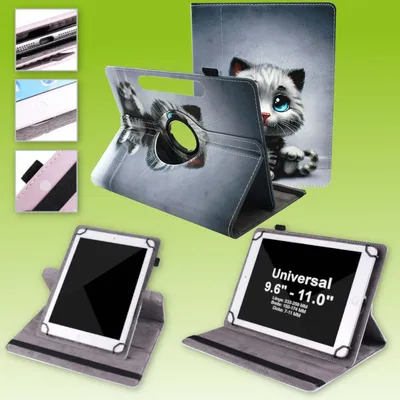 Produktbild von Für Lenovo Tab E10 TB-X104F 10.1 360 Grad Motiv 10 Tablet Tasche Kunst Leder Neu
