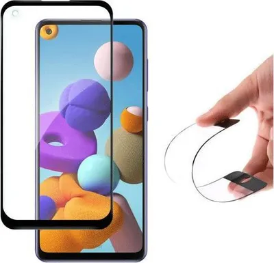 Produktbild von Wozinsky Flexi Nano (Hybride 3D) Hartglas mit Rahmen für Samsung Galaxy A21s schwarz