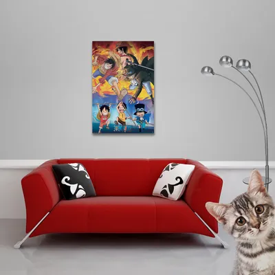 Image de One Piece - Poster - Ace Sabo Luffy + 1 paquet de tesa Powerstrips® - contenu 20 pièces