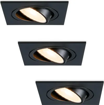 Produktbild von hoftronic LED Einbaustrahler 3x 4W 345 Lumen 2700K Schwarz Schwenkbar