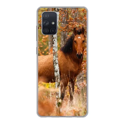 Produktbild von MuchoWow® Handyhülle Schutzhülle Hülle für Samsung Galaxy A51 Pferd - Wald - Braun Silikon Softcase Handy Hülle - Schutzabdeckung