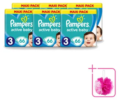 Produktbild von 6 x Pampers Active Baby-Dry Windeln Größe 3 (6–10 kg) - Sparpackung - 6 Stücke